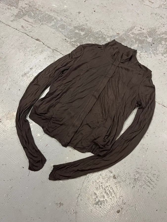 Rick Owens Lilies Brown Zip-up Sweater - Image 4