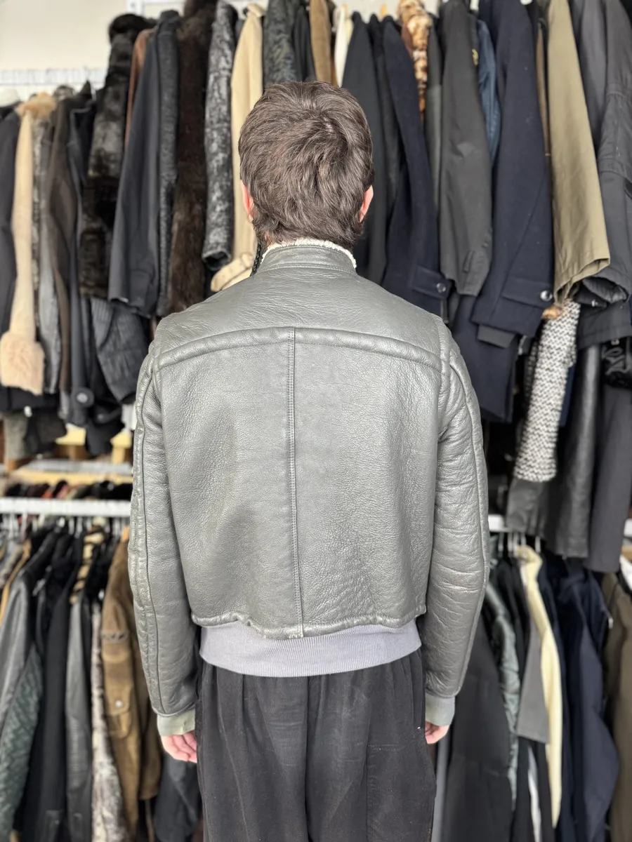 Rick Owens Premium Black Shearling Leather Jacket - Image 4