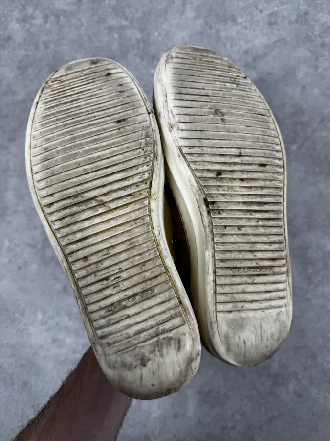 Rick Owens Ramones Yellow Low Corduroy Sneakers - Image 6