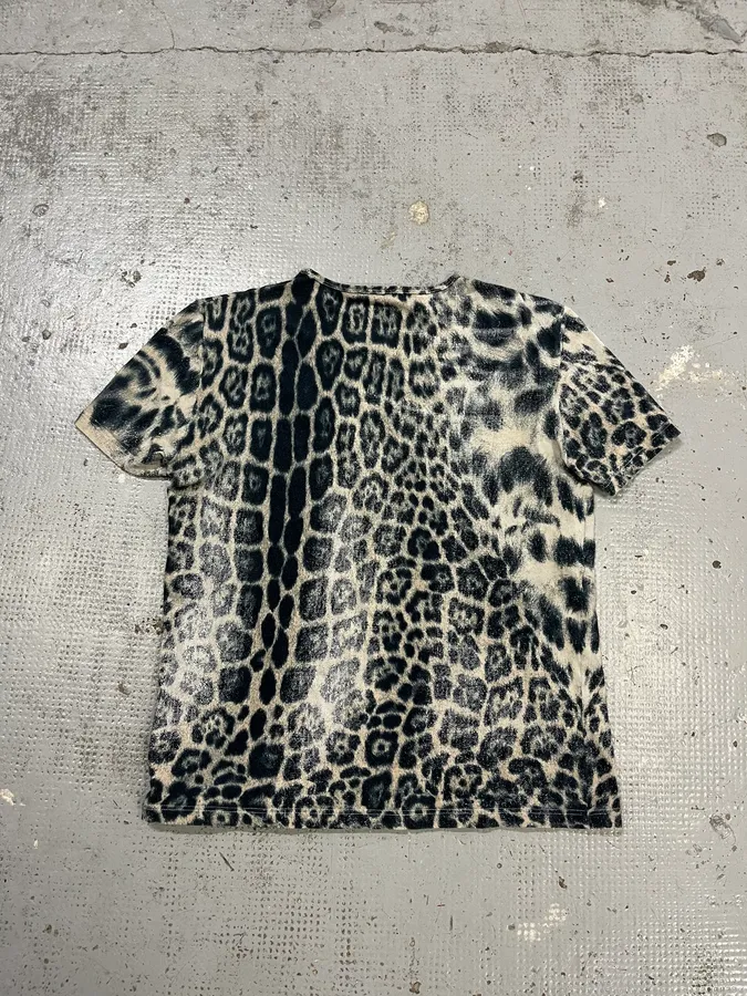 Roberto Cavalli Faded Beige Leopard Print T-Shirt - Image 6