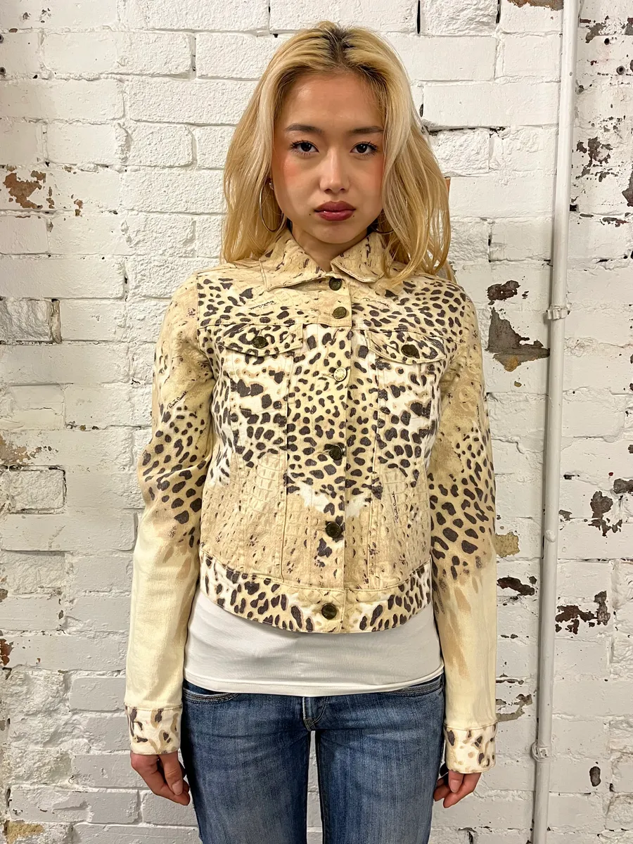 Roberto Cavalli Beige Leopard Jacket - Image 2