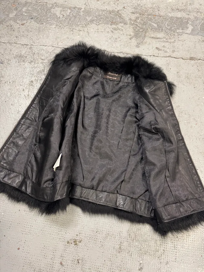 Roberto Cavalli Black Fur Pony Hair Leather Vest Jacket - Image 2