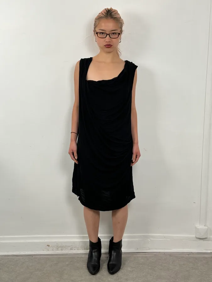 Roberto Cavalli Black Viscose Draped Mini Dress - Image 2