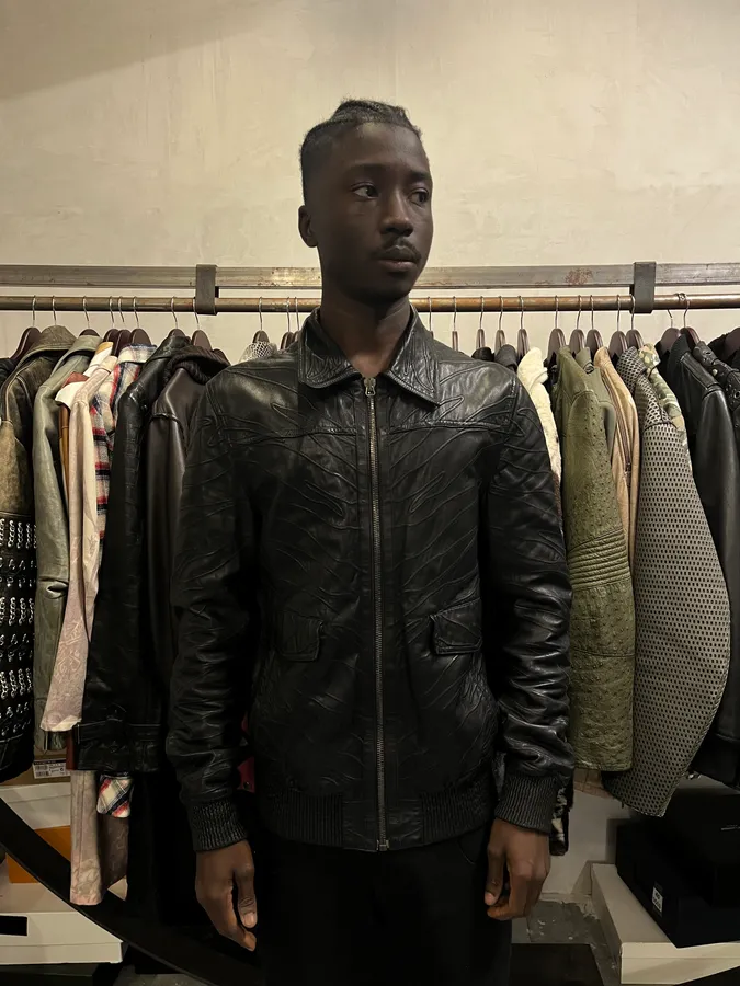 Roberto Cavalli Black Zebra Leather Jacket - Image 2