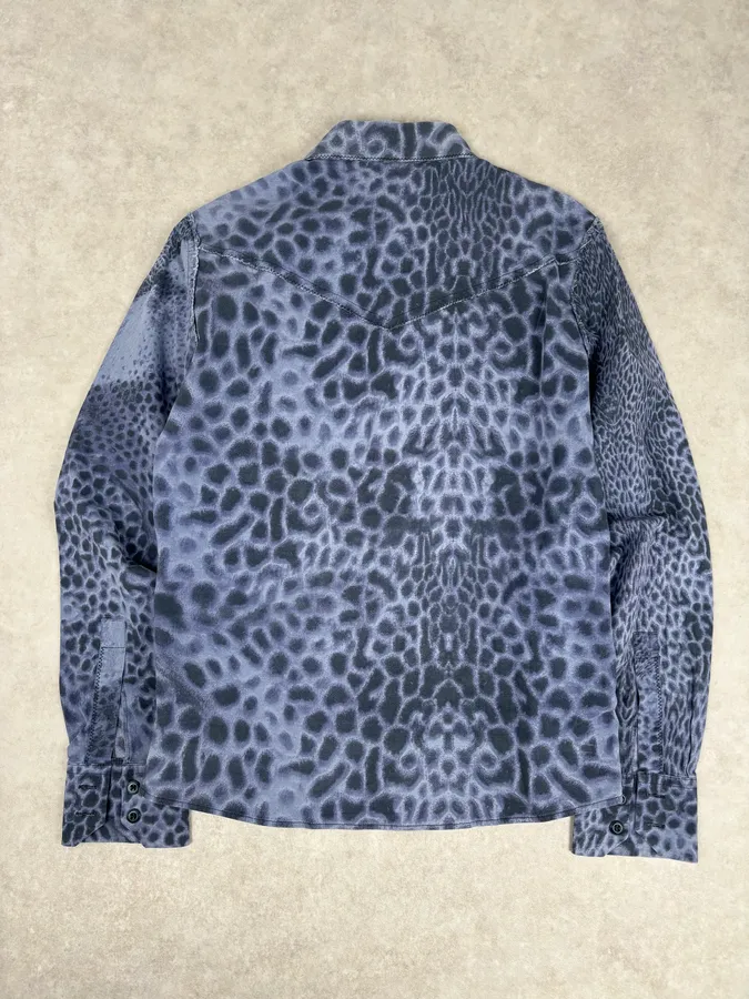 Roberto Cavalli Blue Leopard Obscure Shirt - Image 6