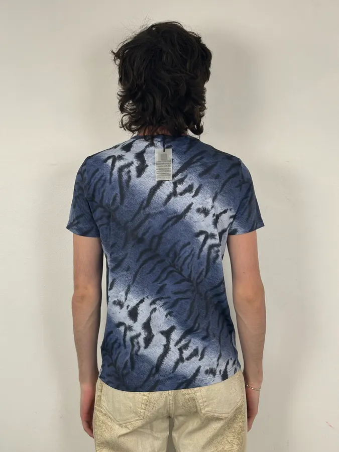 Roberto Cavalli Blue Zebra Savage T-Shirt - Image 3
