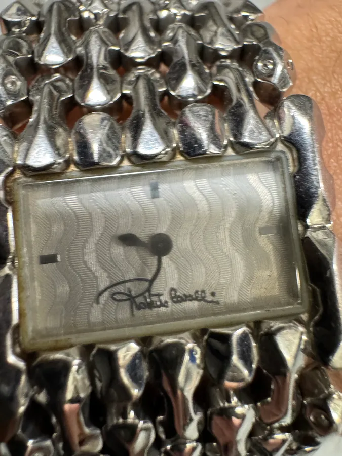 Roberto Cavalli Bones Skeleton Effect Silver Steel Watch - Image 8