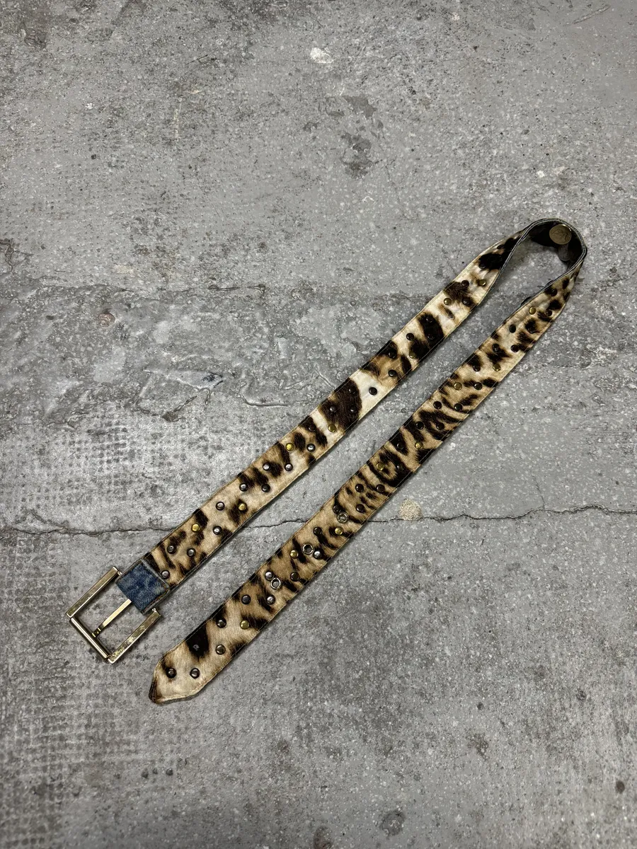 Roberto Cavalli Bronze Money Denim Belt - Image 4