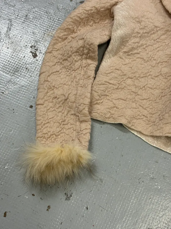 Roberto Cavalli Class Beige Wool Mohair Cropped Cardigan - Image 9