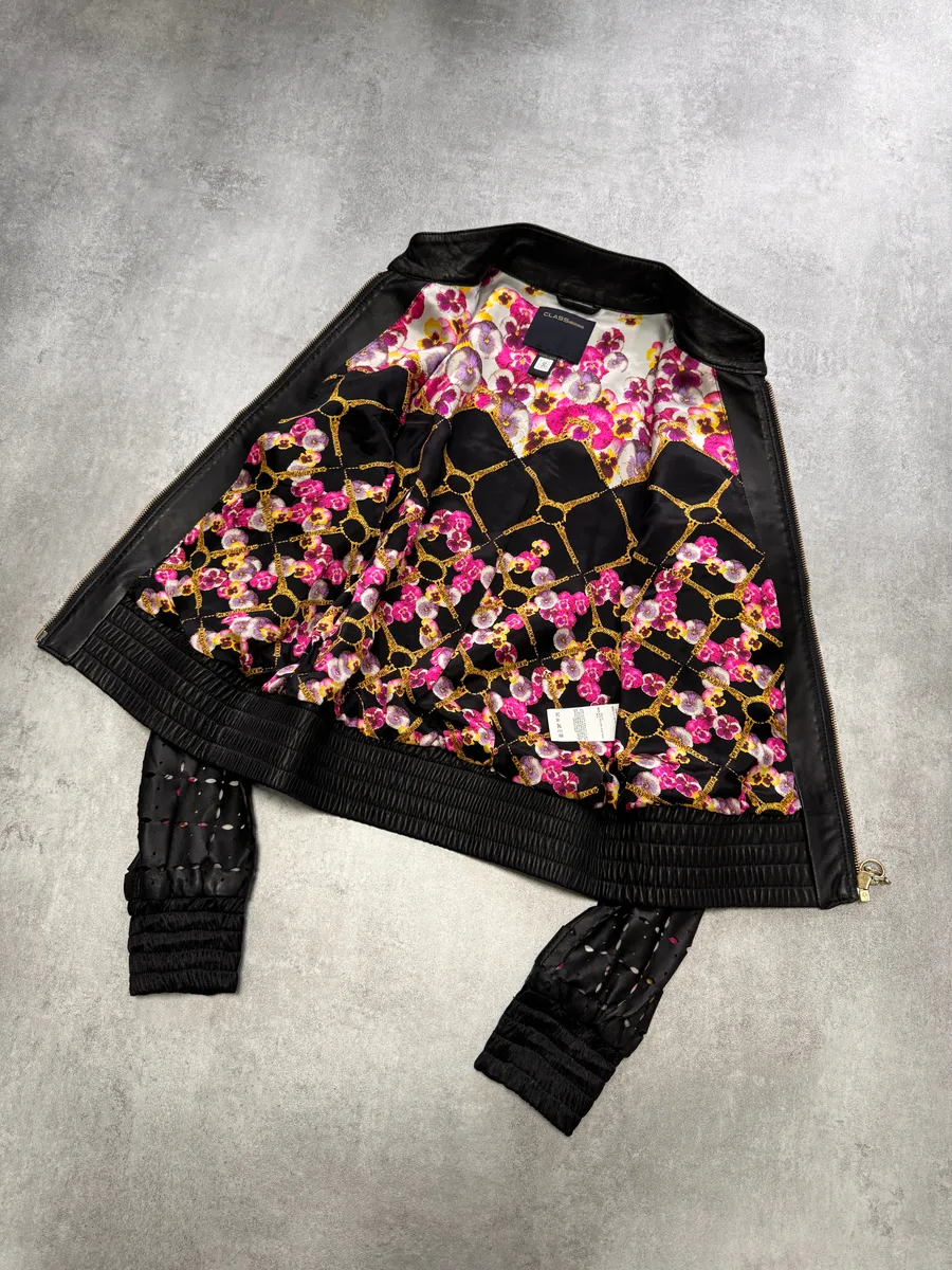 Roberto Cavalli Class Holes Leather Jacket - Image 4