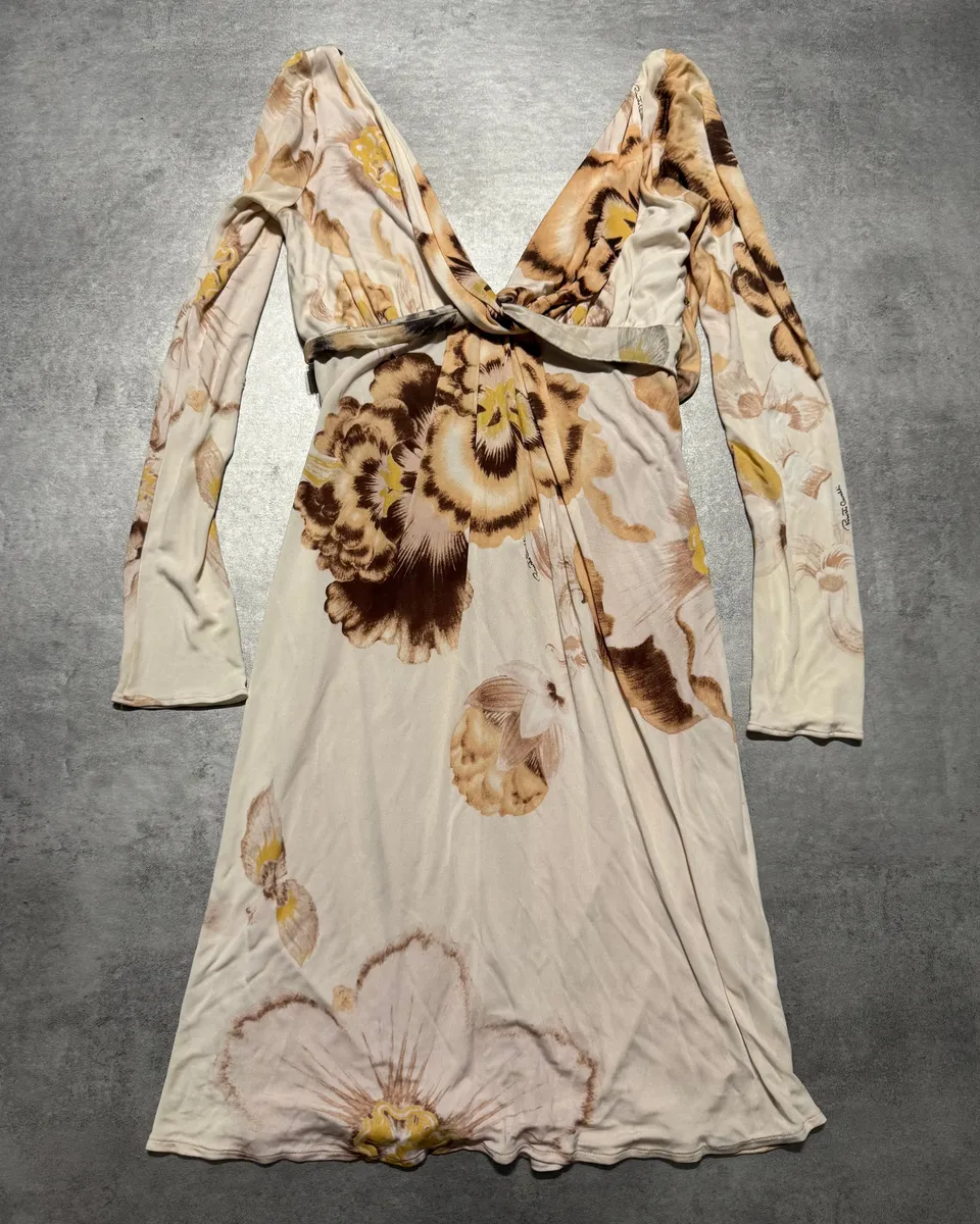 Roberto Cavalli Flowers White Dress - Image 4