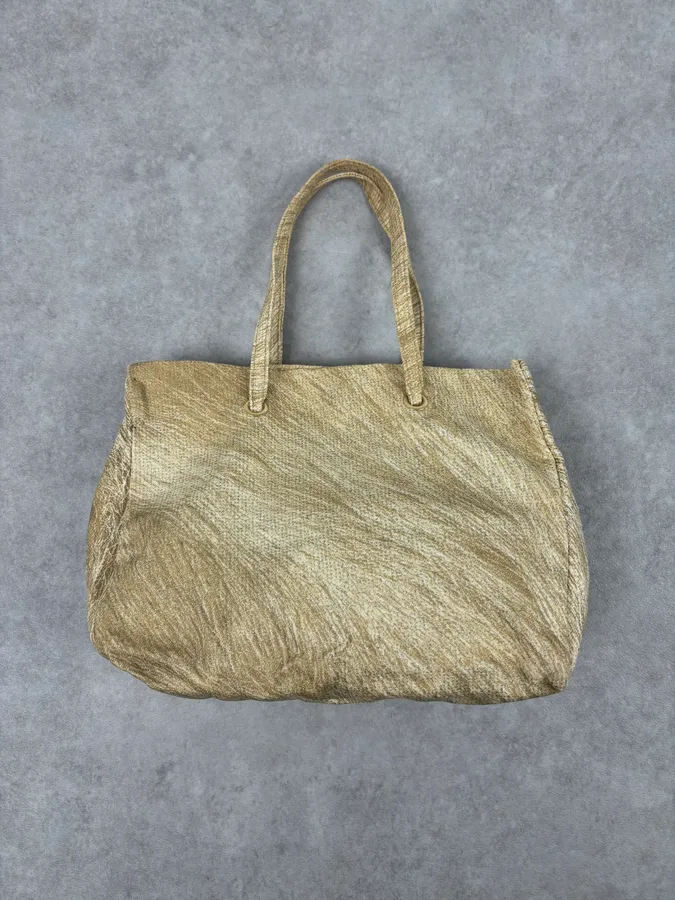 Roberto Cavalli Gold Textured Tote Bag - Image 5