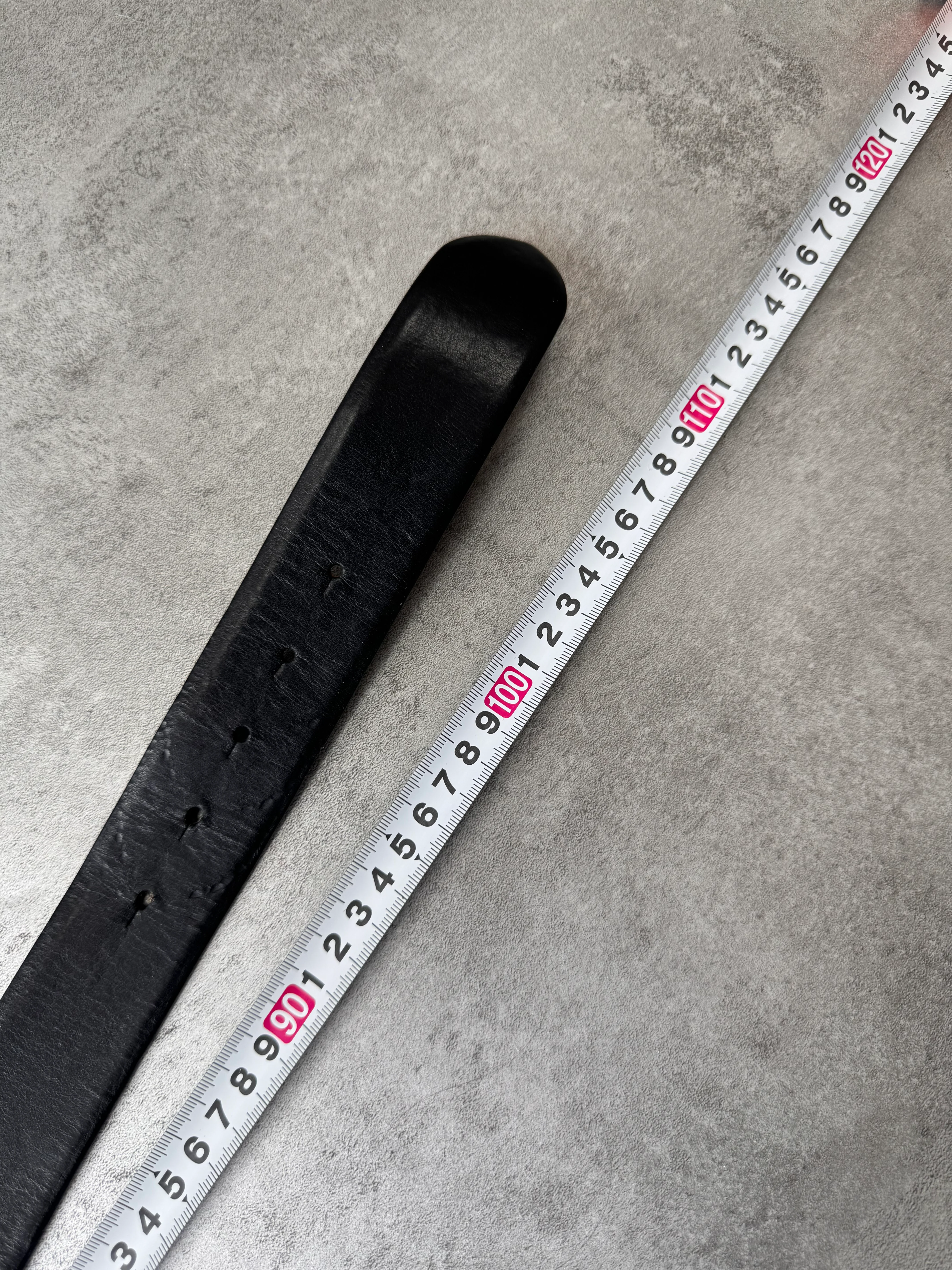 Roberto Cavalli Golden Pink Snake Buckle Black Leather Belt - Image 5