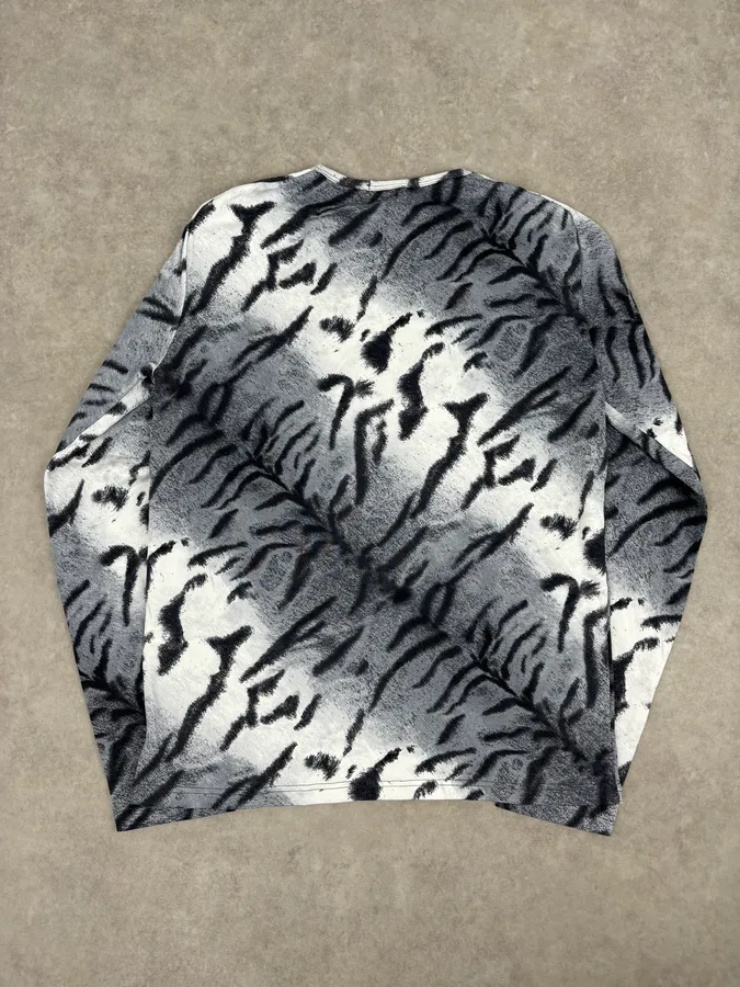 Roberto Cavalli Grey Abstract Zebra Savage Print Longsleeve - Image 5