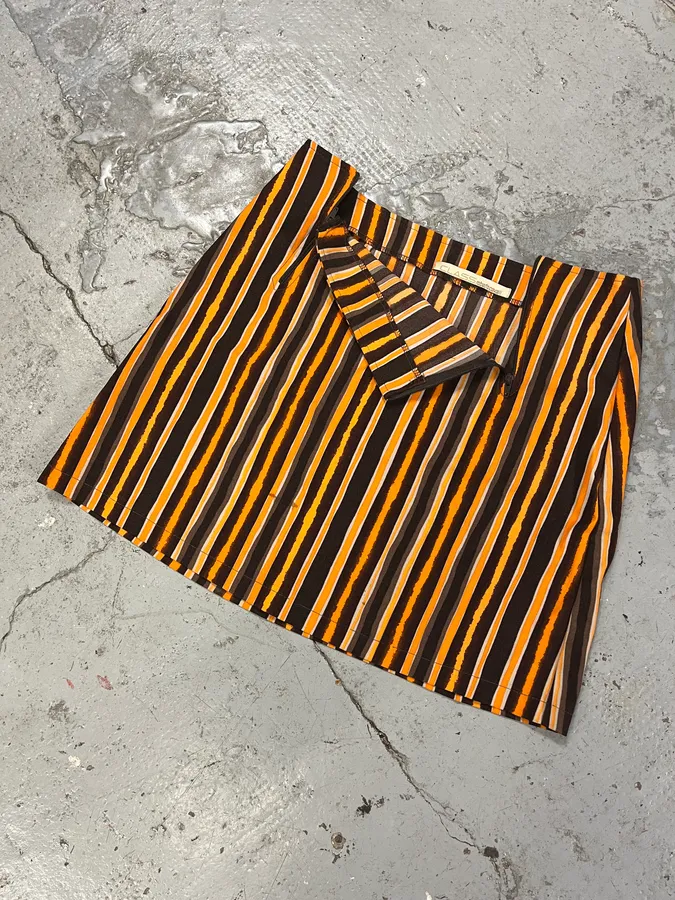 Roberto Cavalli Orange & Black Light Skirt - Image 3
