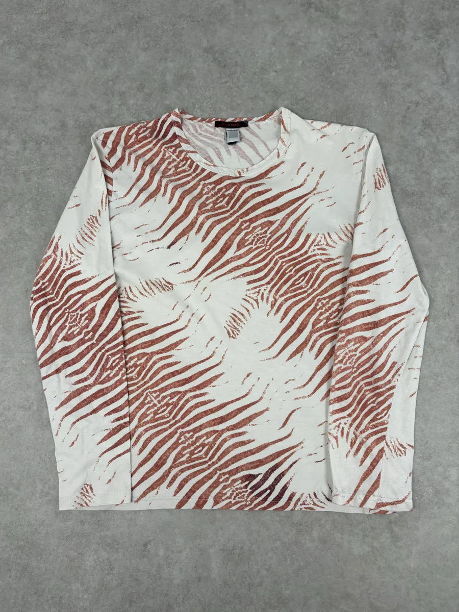Roberto Cavalli Peach Pink Zebra Savage T-Shirt
