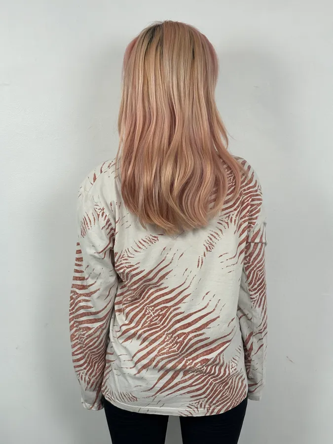 Roberto Cavalli Peach Pink Zebra Savage T-Shirt - Image 3