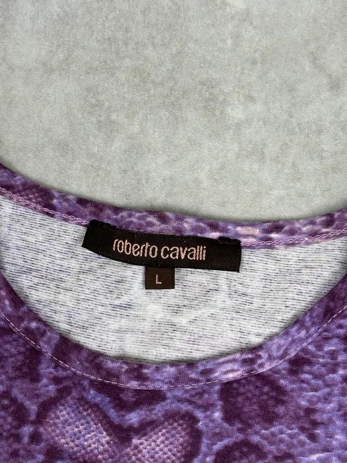Roberto Cavalli Purple Python Effect Knit Tank Top - Image 7
