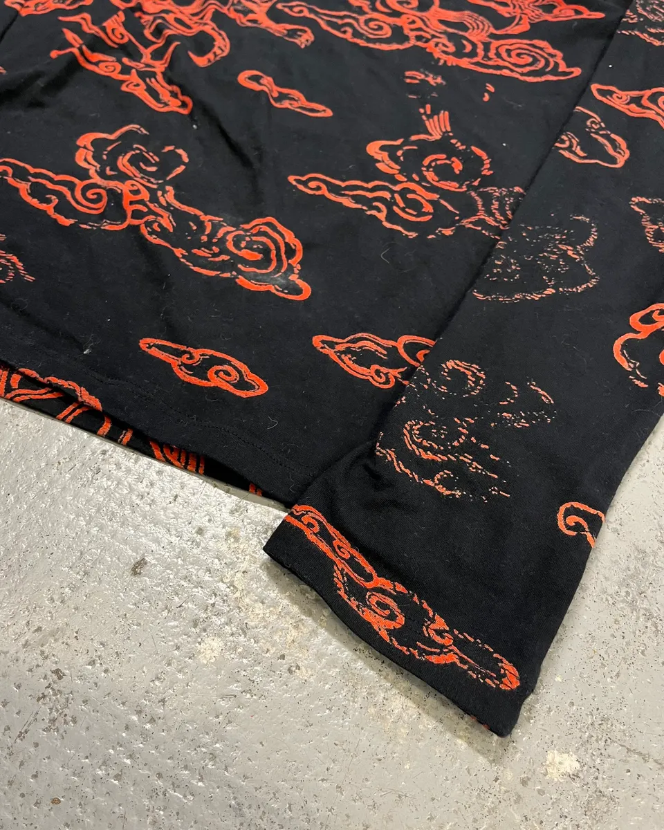 Roberto Cavalli Red Tiger Asian Print Black Longsleeve T-Shirt - Image 6