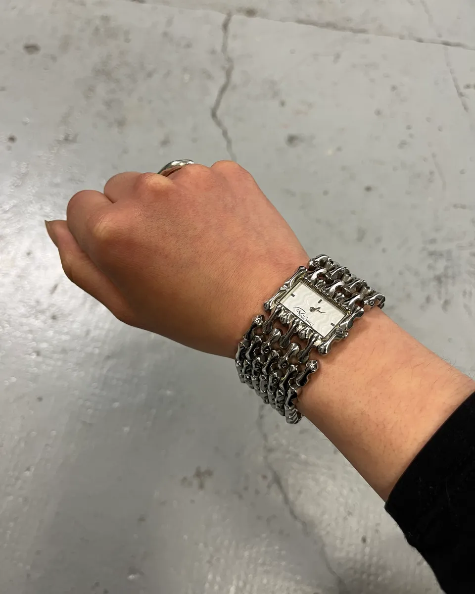 Roberto Cavalli Silver Grey Chain Bracelet Watch - Image 2