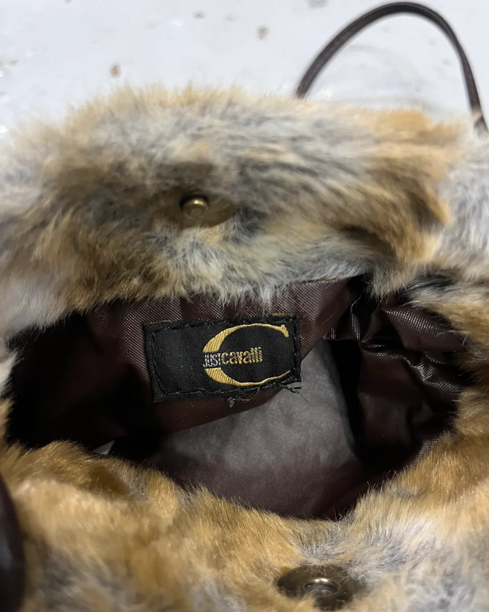 Roberto Cavalli Tan Fur Shoulder Bag - Image 11
