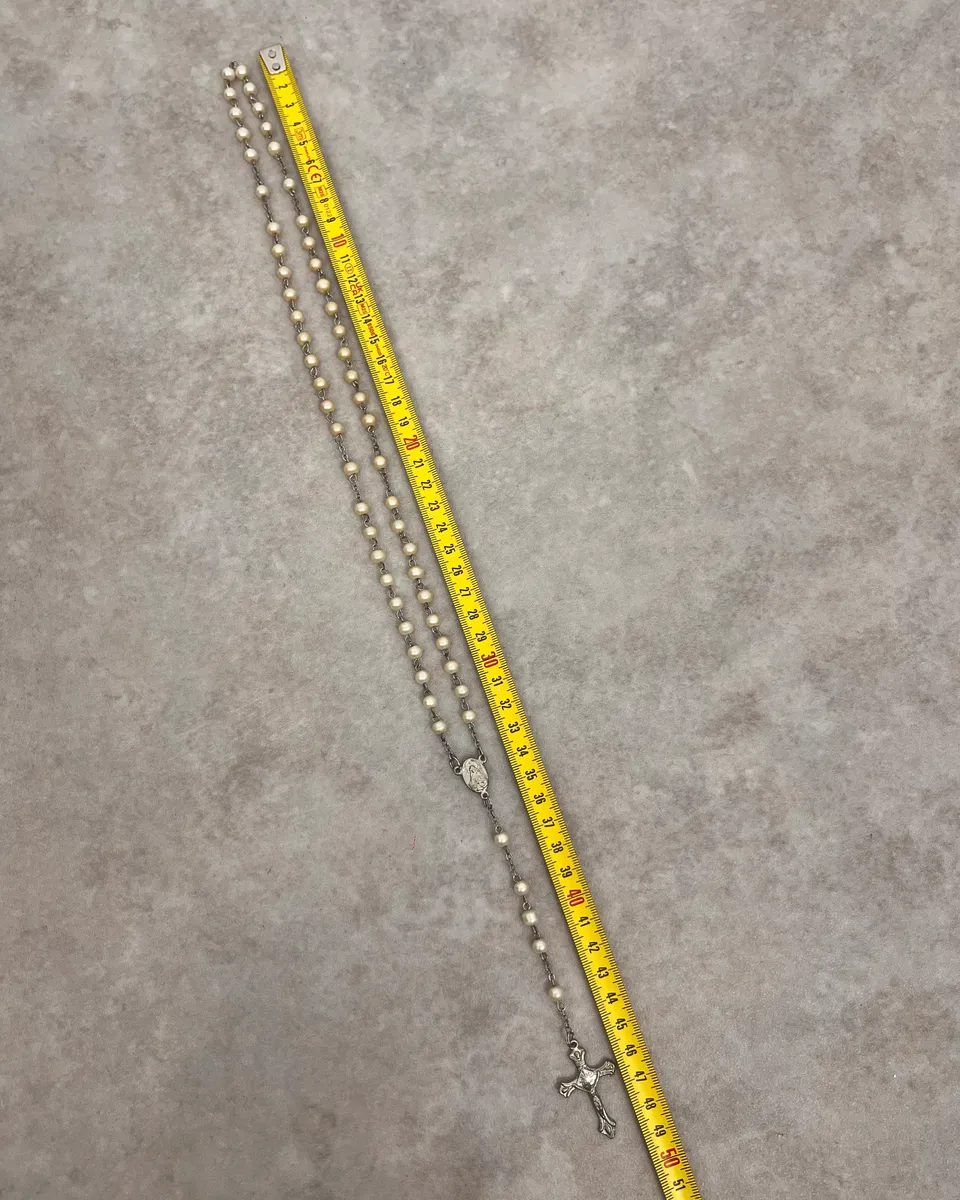Rosary Archive White Cross Necklace - Image 8