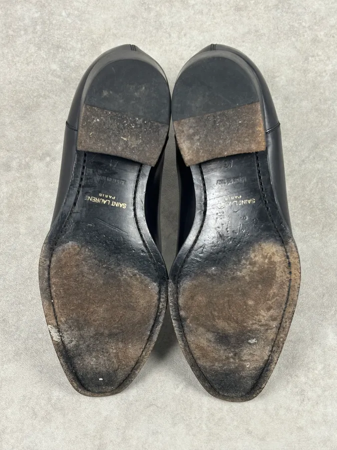 Saint Laurent Black Leather Wyatt Chelsea Boots - Image 12