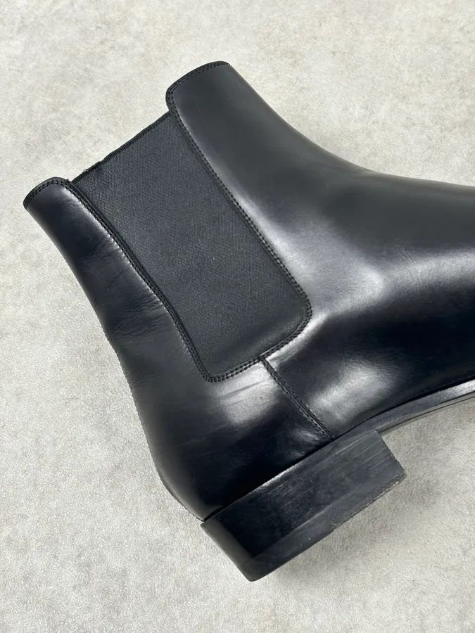 Saint Laurent Black Leather Wyatt Chelsea Boots - Image 14