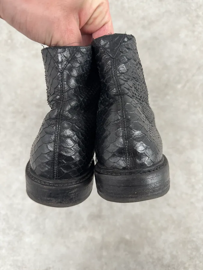 Saint Laurent Black Python Leather Boots - Image 5