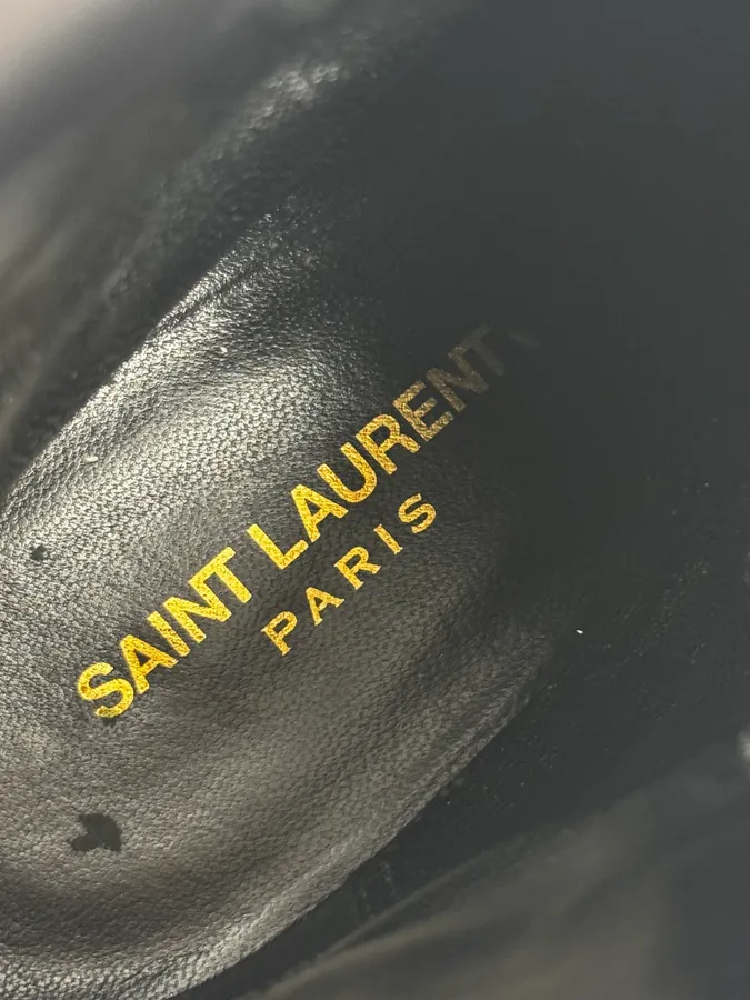 Saint Laurent Black & Python YSL Ornements Boots - Image 9