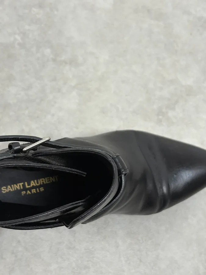 Saint Laurent Black Rock Leather Ankle Boots - Image 7