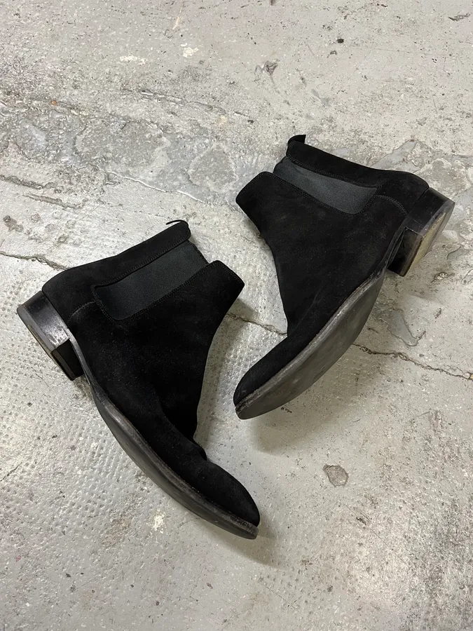Saint Laurent Black Suede Leather Ankle Boots - Image 2