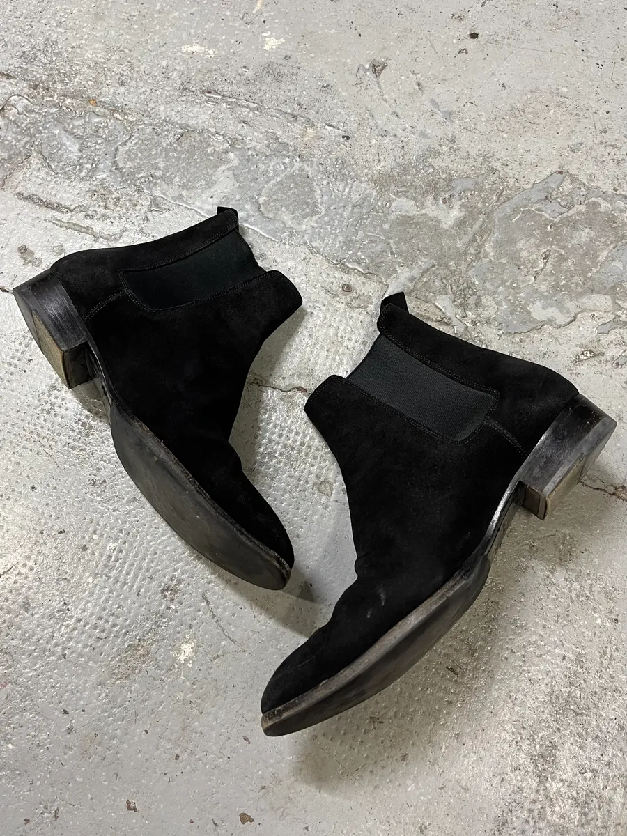 Saint Laurent Black Suede Leather Ankle Boots - Image 3