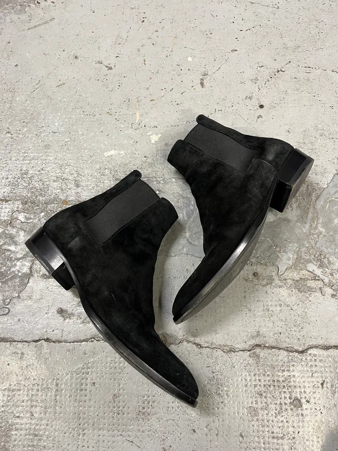 Saint Laurent Black Suede Leather Boots - Image 3