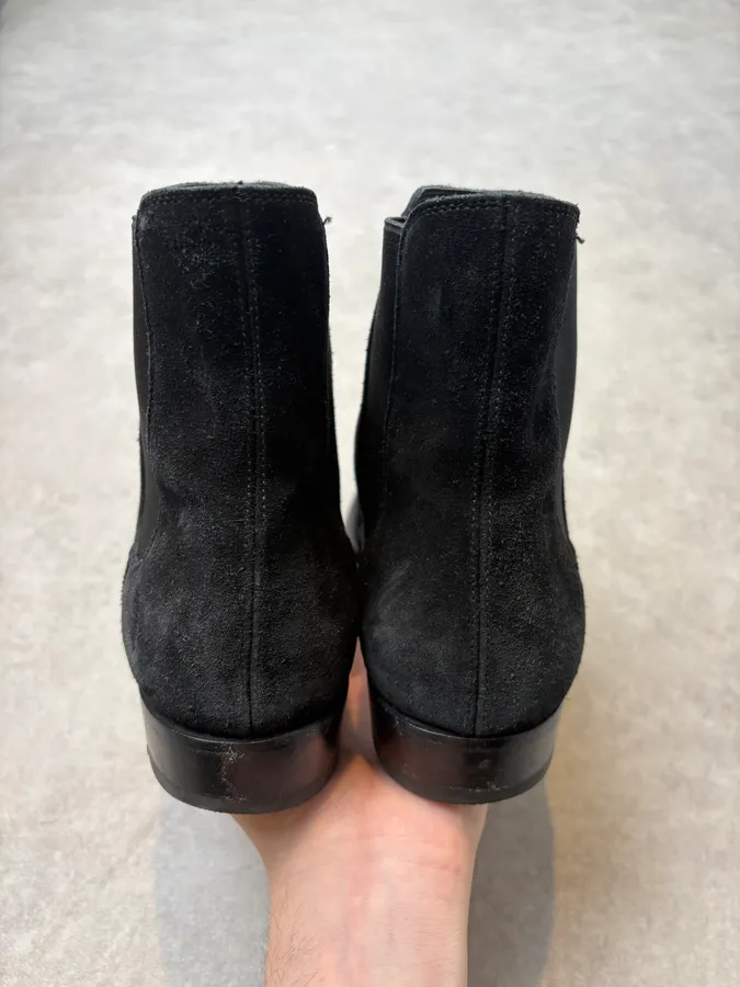Saint Laurent Black Suede Leather Chelsea Boots - Image 7