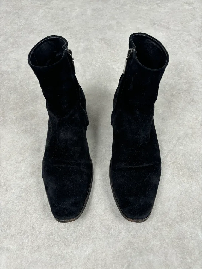 Saint Laurent Black Suede Wyatt Chelsea Boots - Image 3