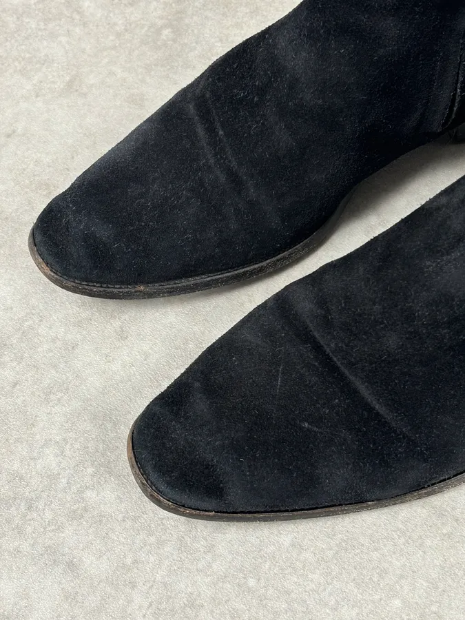 Saint Laurent Black Suede Wyatt Chelsea Boots - Image 5