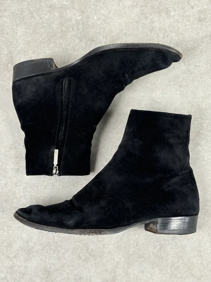 Saint Laurent Black Suede Wyatt Chelsea Boots - Image 9