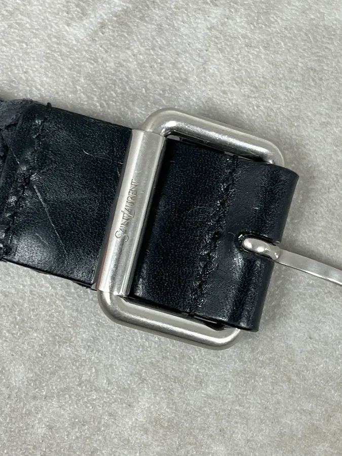 Saint Laurent Black Woven Classy Leather Belt - Image 7