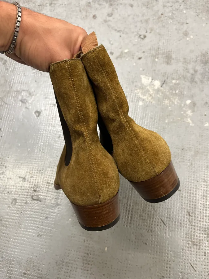 Saint Laurent Camel Suede Camarguese Boots - Image 5
