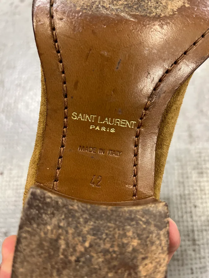 Saint Laurent Camel Suede Camarguese Boots - Image 7