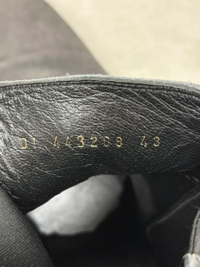 Saint Laurent Grey Suede Chelsea Leather Boots - Image 9