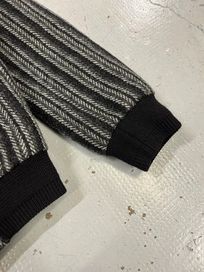 Saint Laurent Grey Wool Teddy Bomber Jacket - Image 4