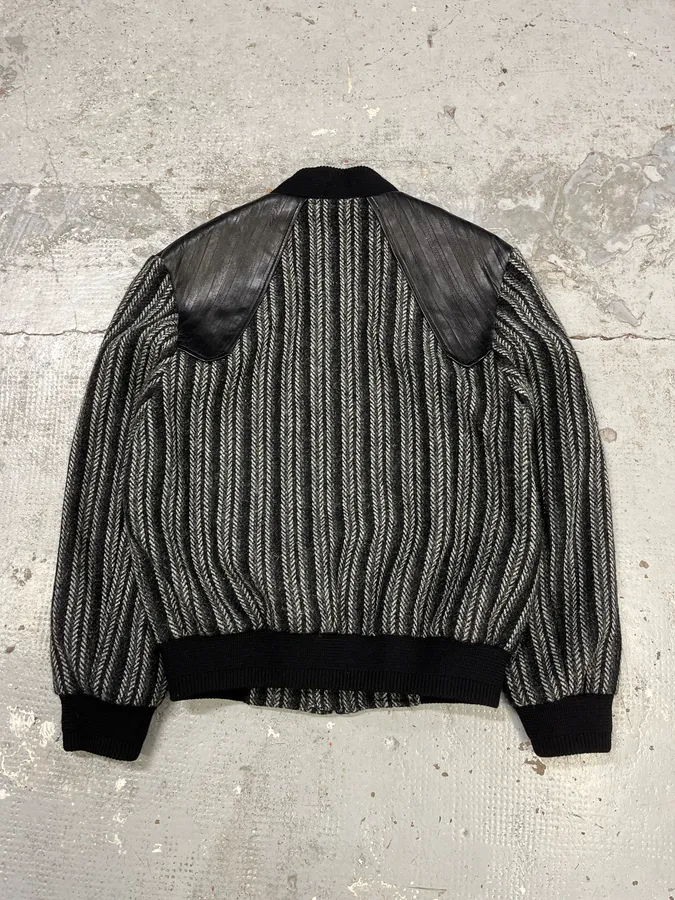 Saint Laurent Grey Wool Teddy Bomber Jacket - Image 5