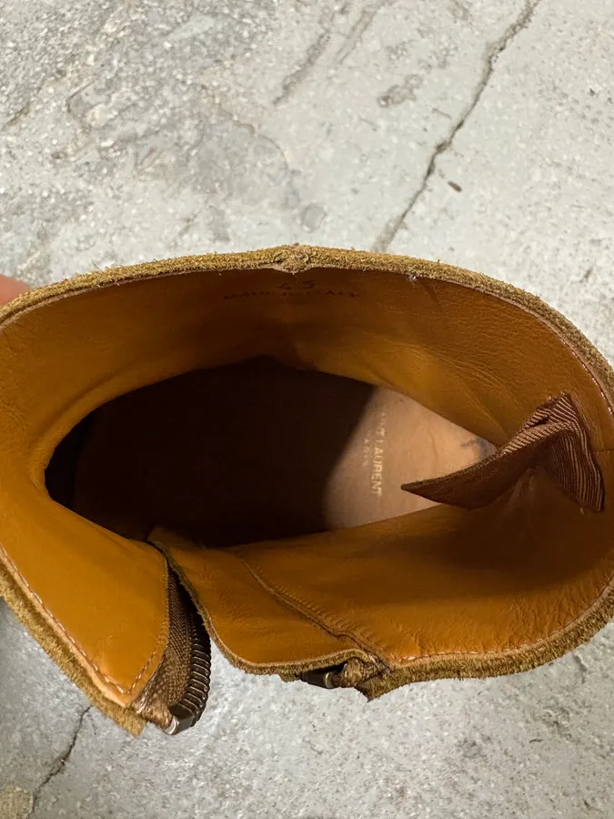 Saint Laurent Harness Beige Suede Leather Boots - Image 12