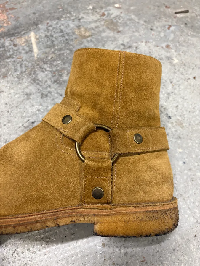Saint Laurent Harness Beige Suede Leather Boots - Image 8