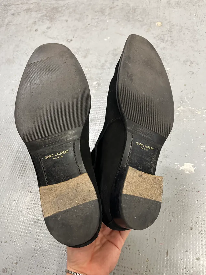 Saint Laurent Jodhpur Black Suede Leather Ankle Boots - Image 7