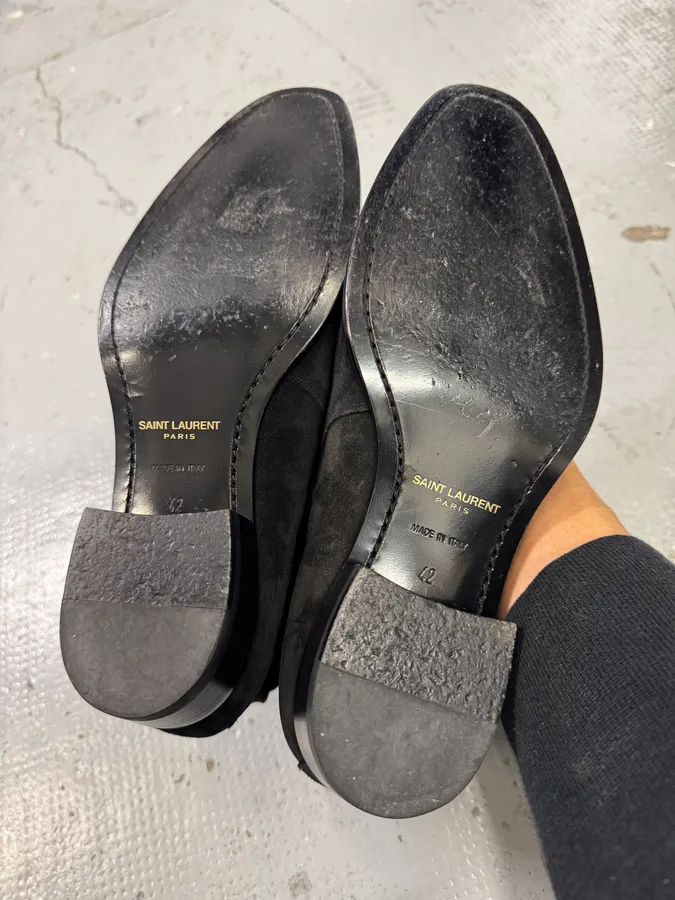 Saint Laurent Jodhpur Black Suede Leather Ankle Boots - Image 5