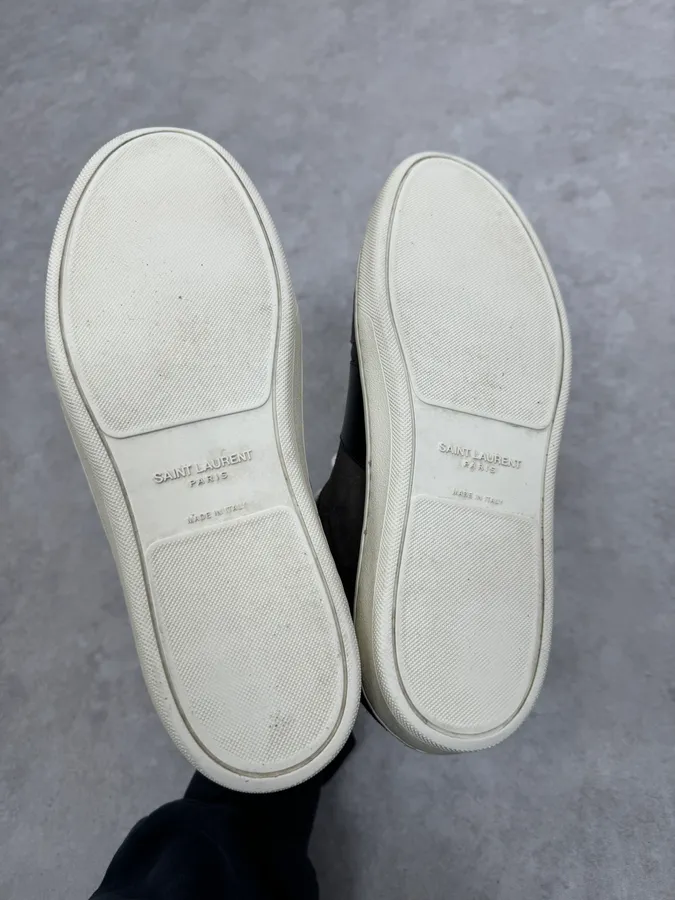 Saint Laurent SL10/H Brown & Black Leather High Sneakers - Image 6
