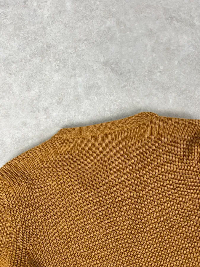 Salvatore Ferragamo Camel Cashmere Python Leather Cardigan - Image 7